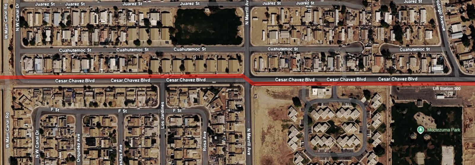 Cesar Chavez Blvd- Hidalgo Ave and Main Canal Rd